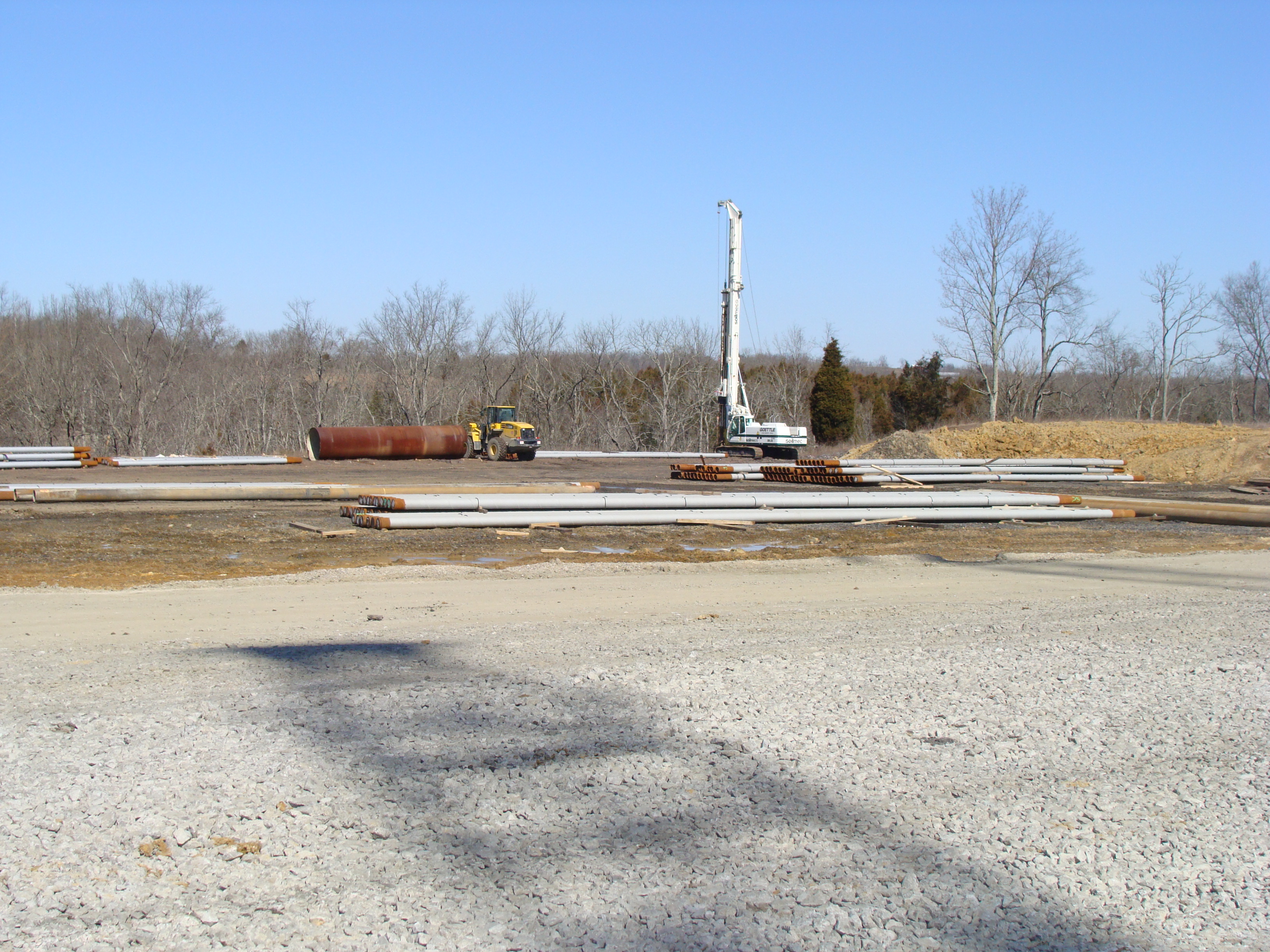 Pipe piles treated with Foundation Technologies Slickcoat anti-friction coating 