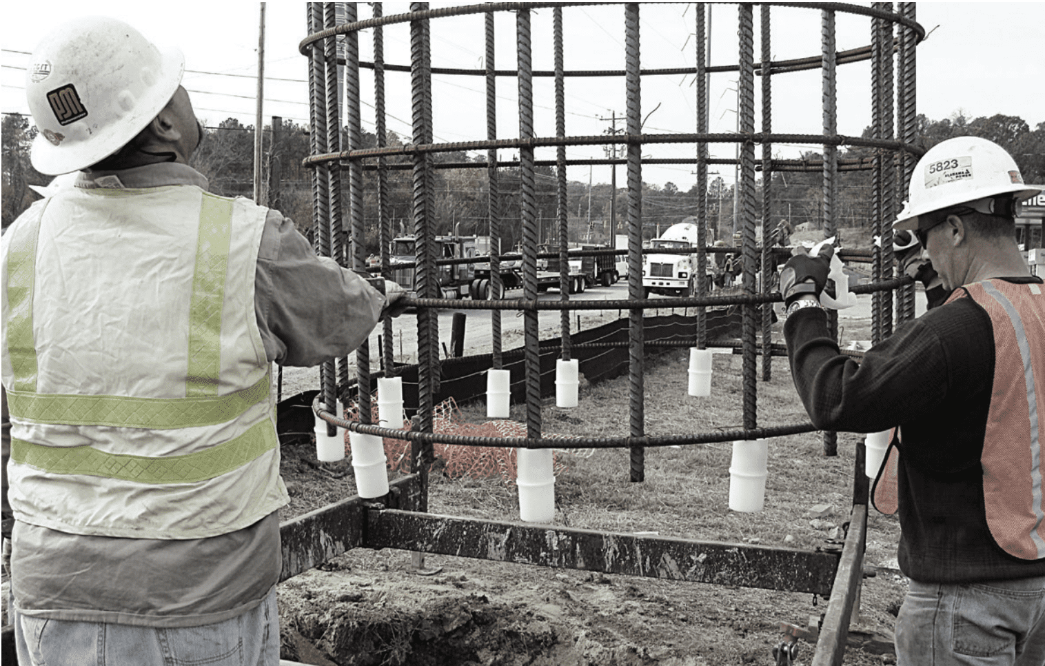 Guiding Rebar Cage into Drilled Shaft with Barboots