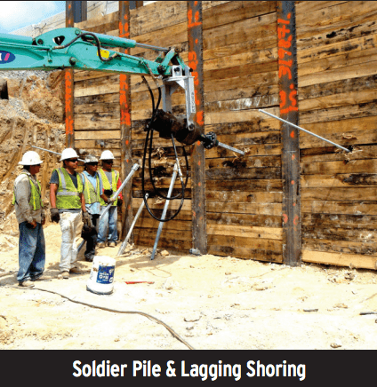 CHANCE Helical Tieback Anchors Soldier Pile & Lagging Shoring